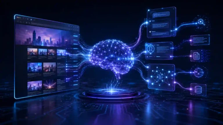 Generative Engine Optimization GEO concept showing AI-powered search and website visibility