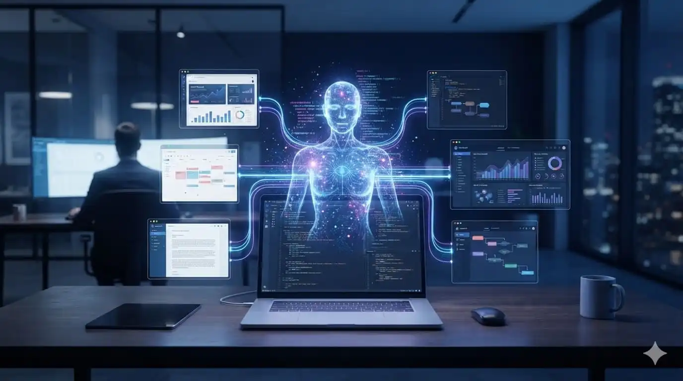 AI agents completing automated digital tasks in 2026
