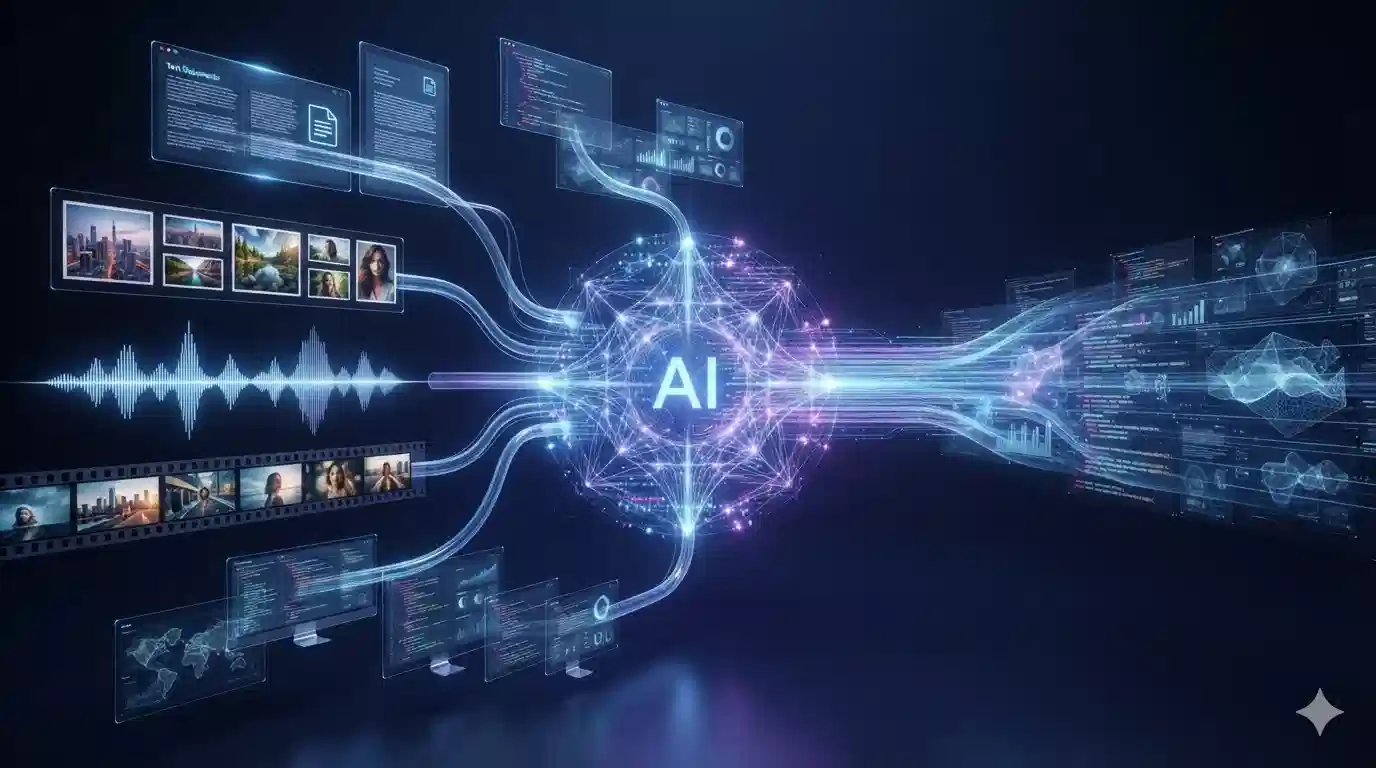 Multimodal AI processing text images audio and video